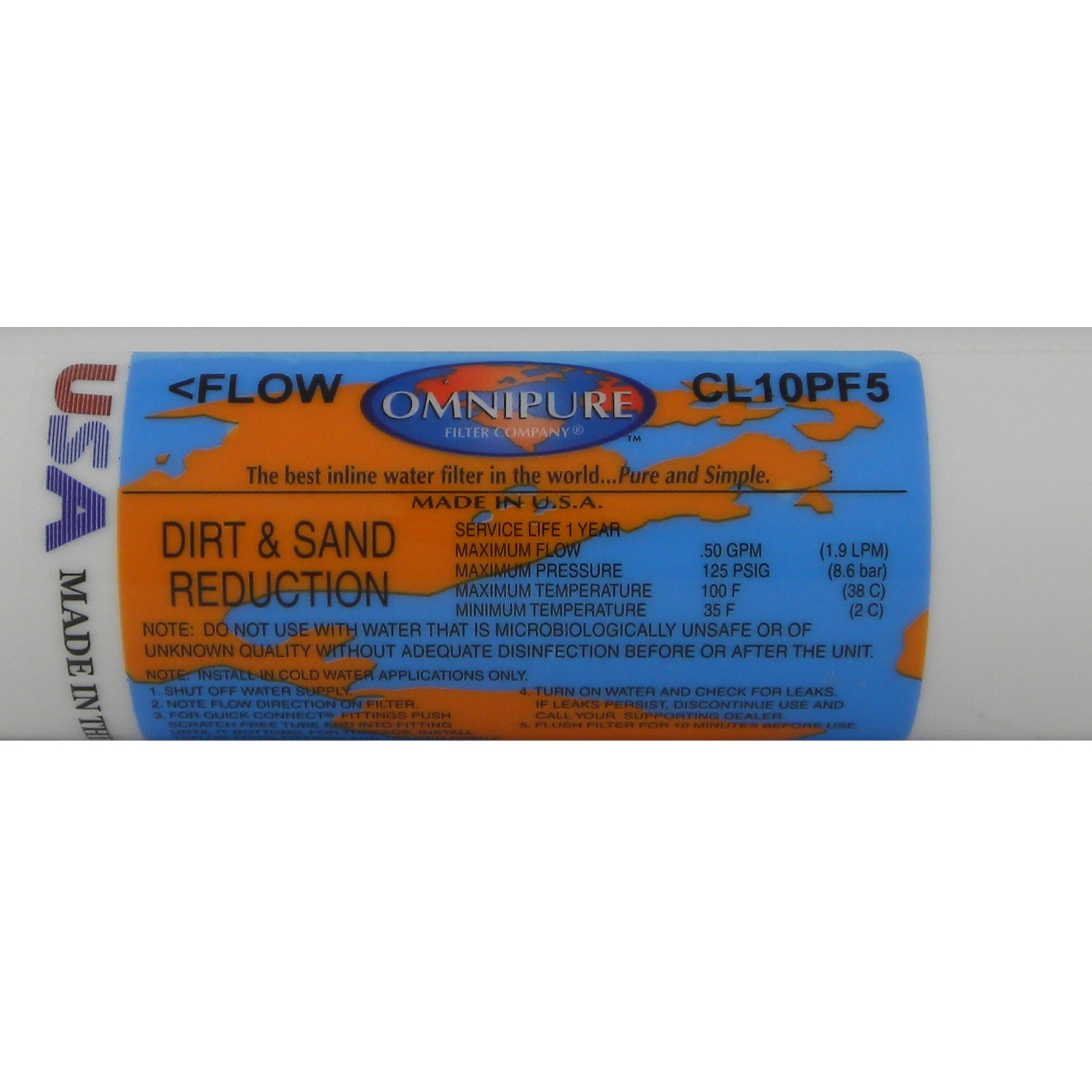 Amazon.com: Omnipure CL10PF5-B Sediment Inline Water Filter